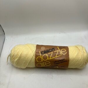Caron Yarn Dazzle Aire Yellow 3.5 oz‎ Soft Acrylic Nylon Skein Vintage Craft